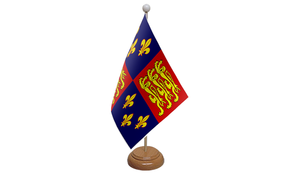 Royal Banner 16th Century Small Flag With Wooden Stand